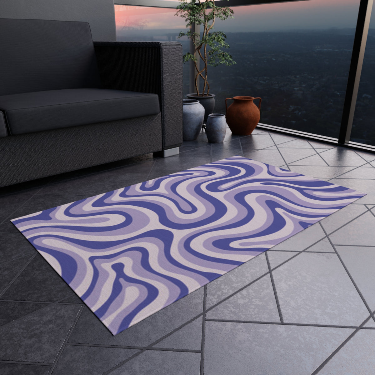 Purple Swirl Cat Scratch Rug