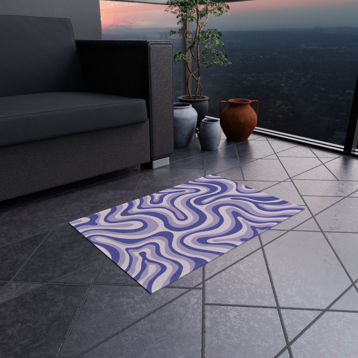 Purple Swirl Cat Scratch Rug
